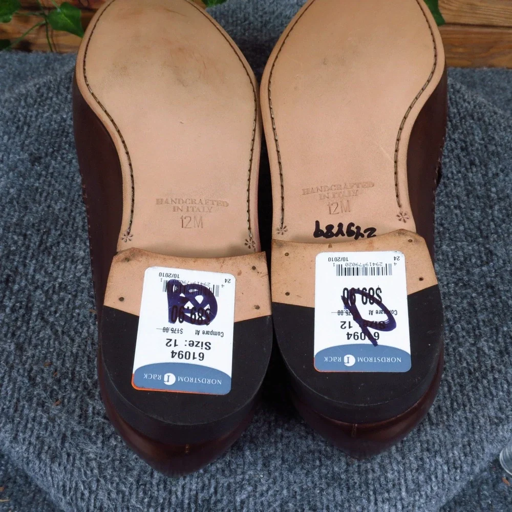 Nordstrom 61094 Mens Tassel Loafer Size 12 Dress Shoes Brown Woven Leather Italy